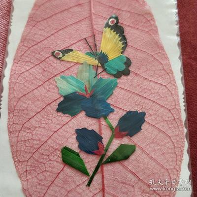 葉脈+麥秸畫藝術(shù)書簽(手工制作七八十年代出口創(chuàng)匯產(chǎn)品)